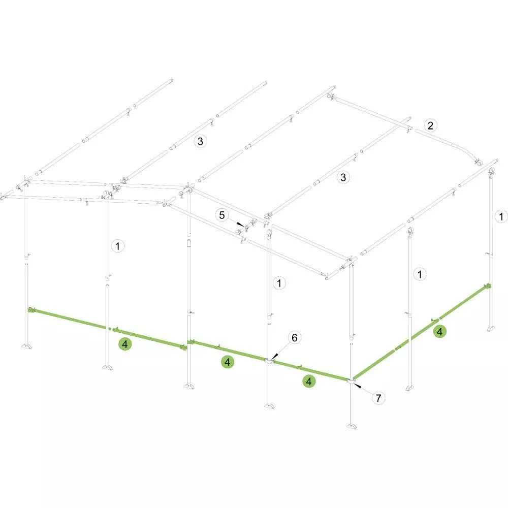 Verandastange Brand Vorzelt-Schellenstab, Alu 25x1 Mm, 80-120 Cm 3 Verandastange Brand Vorzelt-Schellenstab, Alu 25x1 Mm, 80-120 Cm