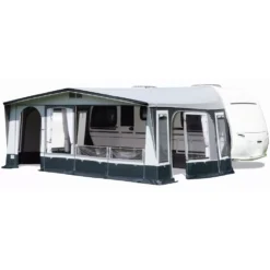 Vorzelt Brand Topas 350 -Zelt Campingmobel Geschaft brand topas 350 tuer ganz links 2 frontelemente zu balkon abgeklappt seiteneingang rechts offen 1000 1 19898