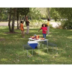 Campingtisch Mit Bank Coleman Pack-Away Table For 4 -Zelt Campingmobel Geschaft campingtisch coleman pack away table for 4 sitzgruppe picknicktisch 4 12628