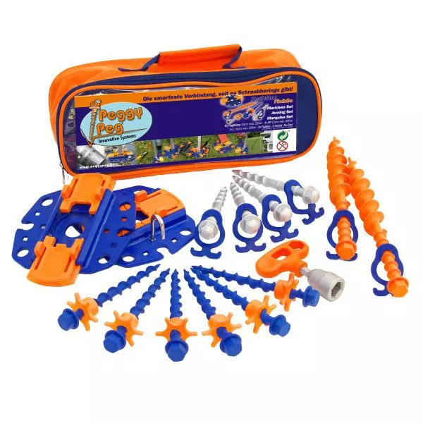 Markisen-Befestigungs-Set Peggy Peg Mit Peg&Stop Und Fix&Go Ankerplatte 3 Markisen-Befestigungs-Set Peggy Peg Mit Peg&Stop Und Fix&Go Ankerplatte